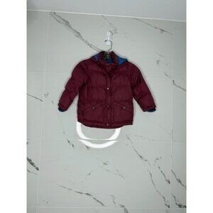 Lands End Jacket Toddler 4T Reversible Puffer Coat Goose Down Hooded Warm Winter